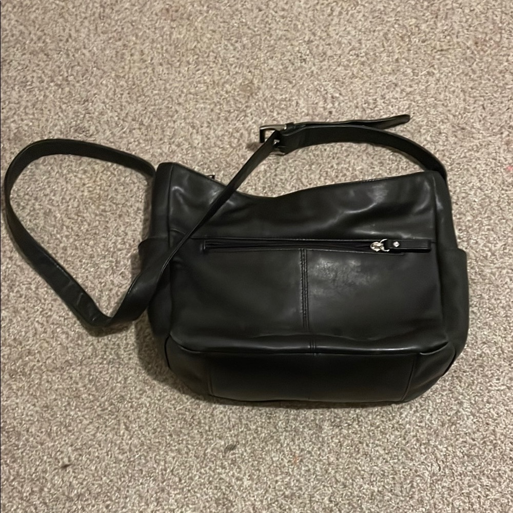 Black Leather Shoulder Bag